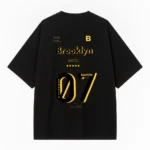 Brooklyn 07 White Oversized Graphic T-Shirt Black