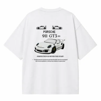 Porsche GT3 RS White Oversized Tee