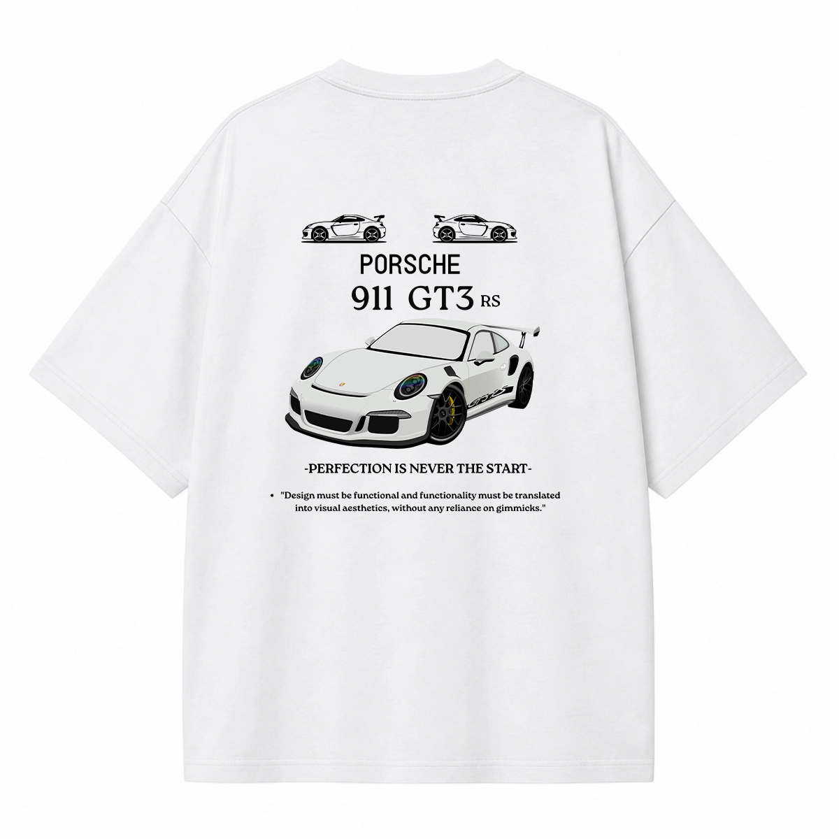 Porsche GT3 RS White Oversized Tee Porsche GT3 RS White Oversized Tee
