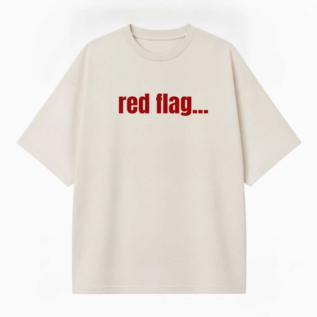 beige red flag